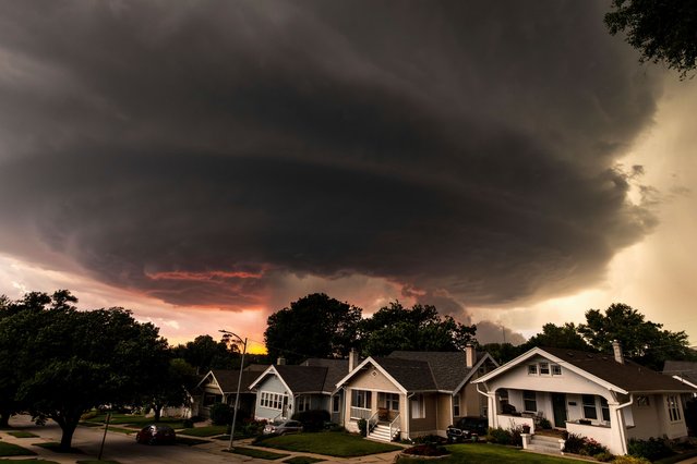 A severe thunderstorm hits Omaha, Neb., on Wednesday, June 12, 2024. (Photo by Chris Machian/Omaha World-Herald via AP Photo)