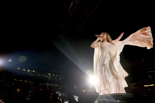 American singer-songwriter Taylor Swift performs onstage during the “Taylor Swift | The Eras Tour” at AT&T Stadium on March 31, 2023 in Arlington, Texas. (Photo by Omar Vega/TAS23/Getty Images for TAS Rights Management)