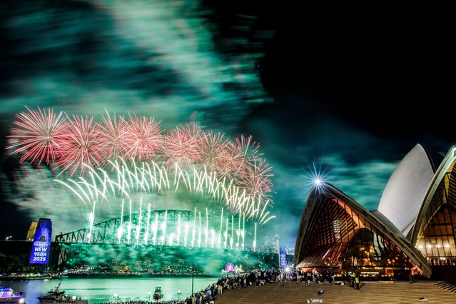 The Sydney NYE fireworks seen from the Sydney Opera House on January 01, 2025 in Sydney, Australia. An estimated one million people spent the new year watching Sydney's fireworks at vantage points around the harbour. (Photo by Brook Mitchell/Getty Images)