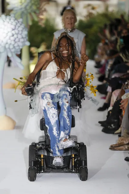 (L-R)  A model on the Collina Strada catwalk during New York Fashion Week on Friday September 8 2023, Spring Summer 2024 Collection. (Photo by Jonas Gustavsson for The Washington Post)