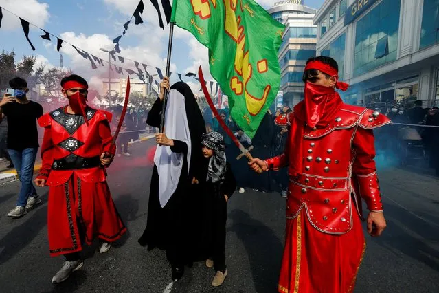 Shi'ite Muslims take part in an Ashura procession in Istanbul, Turkey on August 18, 2021. (Photo by Dilara Senkaya/Reuters)