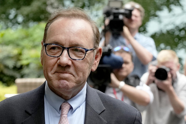 Actor Kevin Spacey leaves Southwark Crown Court in London, Wednesday, June 28, 2023. Spacey is going on trial on charges he sеxually assaulted four men as long as two decades ago. The double-Oscar winner faces a dozen charges as his trial begins Wednesday at Southwark Crown Court. Spacey pleads not guilty to all charges. (Photo by Frank Augstein/AP Photo)