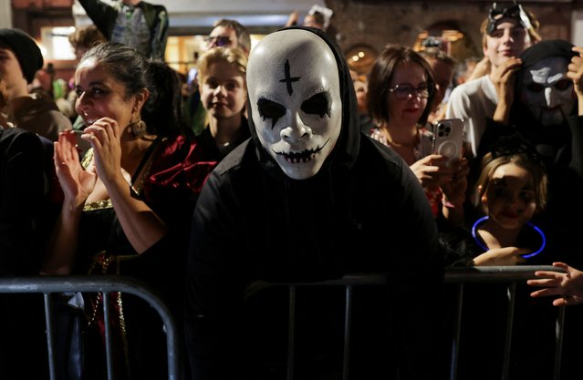 A person wearing a costume takes part in the annual NYC Halloween Parade in New York City on October 31, 2024. (Photo by Jeenah Moon/Reuters)