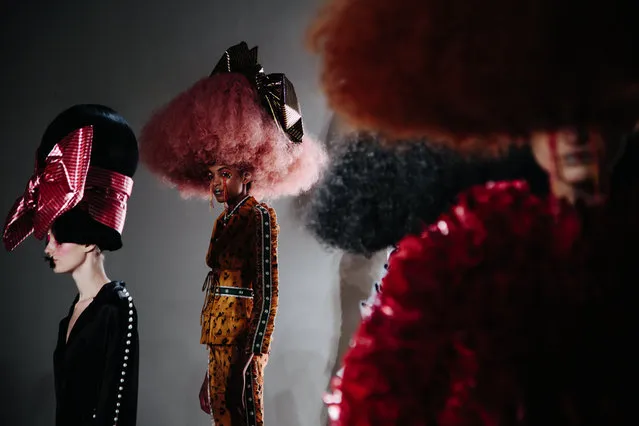 Models present creations from the Laurence & Chico collection at New York Fashion Week Spring 2018, in New York, New York, USA, 07 September 2017. The Spring 2018 collections are being presented from 07 to 13 September. (Photo by Alba Vigaray/EPA/EFE)