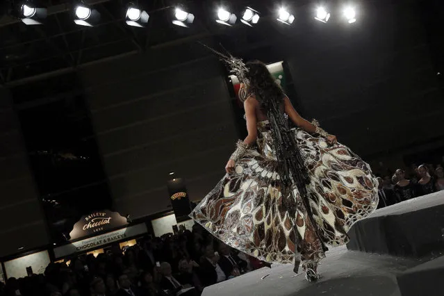 A model presents a creation at the 20th Salon du Chocolat, (Paris Chocolate Show) in Paris October 28, 2014. (Photo by Gonzalo Fuentes/Reuters)