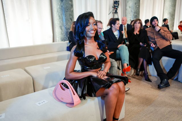 Beninese-born Nigerian singer Ayra Starr attends the Balmain Womenswear Fall/Winter 2024-2025 show as part of Paris Fashion Week on February 28, 2024 in Paris, France. (Photo by Stephane Cardinale – Corbis/Corbis via Getty Images)