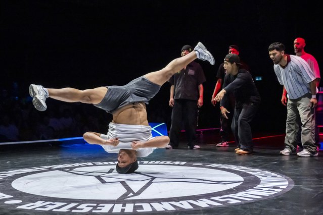 USA's Rock Force crew compete in the final of the B-Boy World Championships on August 24, 2025 in Manchester, England. (Photo by Anthony Devlin/Getty Images)
