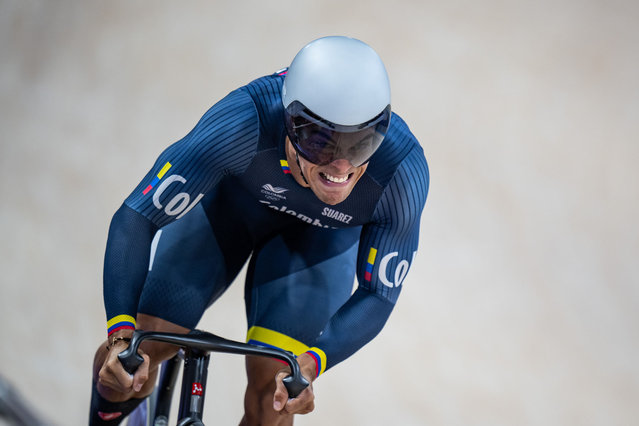 Fontalvo Ortega of Team Columbia competes during the Men's Sprint Qualifying on day twelve of the Olympic Games Paris 2024 at Saint-Quentin-en-Yvelines Velodrome on August 7, 2024 in Paris, France. (Photo by Kevin Voigt/GettyImages)