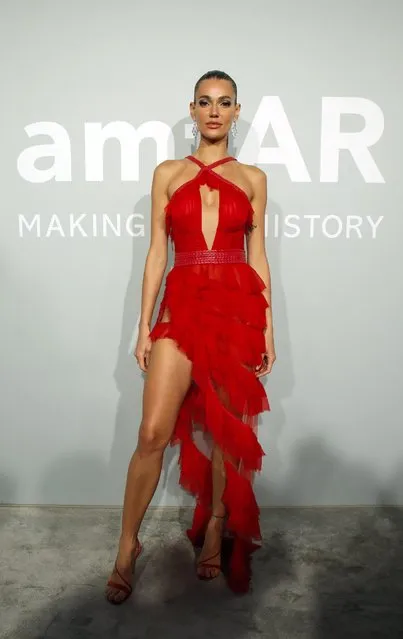 British model Chiara Sampaio arrives on July 16, 2021 to attend the amfAR 27th Annual Cinema Against AIDS gala at the Villa Eilenroc in Cap d'Antibes, southern France, on the sidelines of the 74th Cannes Film Festival. (Photo by Sarah Meyssonnier/Reuters)