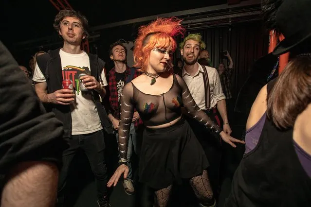 Punks enjoying during the Manchester Punk festival in Manchester, northern England in the last decade of March 2024. (Photo by Chris Bethell/The Guardian)