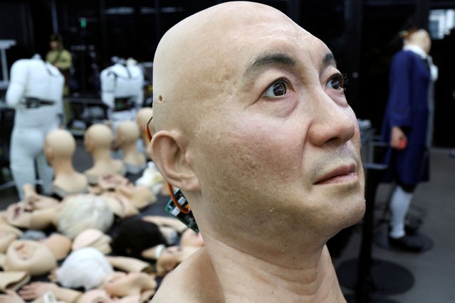 The head of a humanoid robot is pictured at the office of developer Ex-Robots in Dalian, Liaoning province, China on June 6, 2024. (Photo by Florence Lo/Reuters)