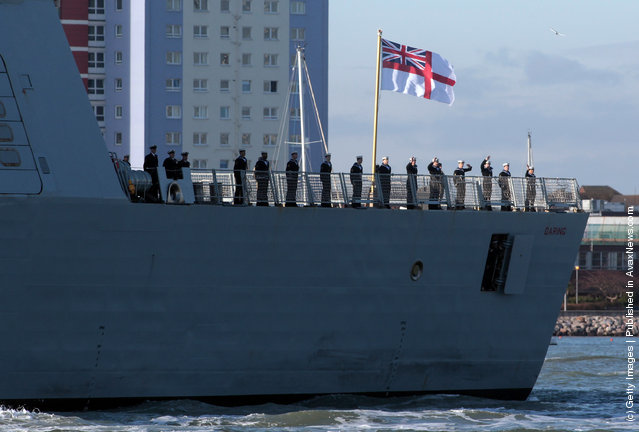The Royal Navy Destroyer HMS Daring Sets Sail On Its Maiden Deployment