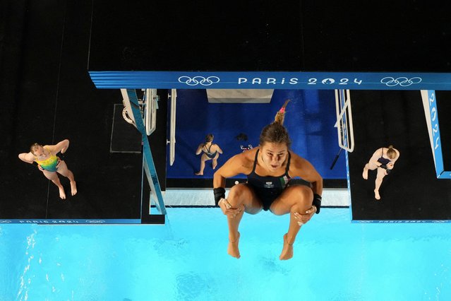 Diver Chiara Pellacani of Italy during training in Saint-Denis, France on July 29, 2024. (Photo by Stefan Wermuth/Reuters)