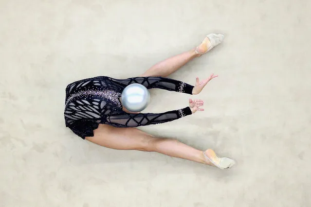 Shannon Gardiner of South Africa competes in Rhythmic Gymnastics Individual All-Around Qualification on day ten of the Nanjing 2014 Summer Youth Olympic Games at Nanjing OSC Gymnasium on August 26, 2014 in Nanjing, China.  (Photo by Feng Li/Getty Images)