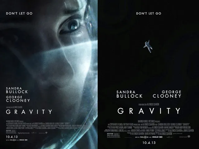 The Key Art Awards are presented in a variety of categories covering marketing for theatrical films, television and video games. In addition to one-sheet posters, the categories include ads for use on billboards, cinema displays and online, as well as trailers and TV spots. Posters by The Refinery for the sci-fi film “Gravity”, were designed for use in cinemas (far left) and in bus shelters (right). (Photo by Key Art Awards 2014)