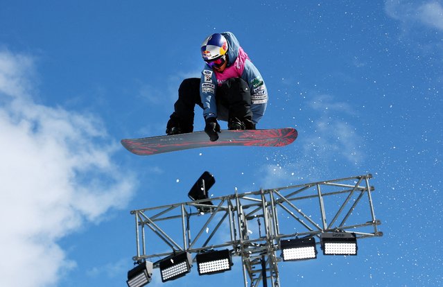 Hiroto Ogiwara of Japan warms up ahead of the Men's Snowboard Big Air Qualification of the FIS Snowboard, Freestyle and Freeski World Championships 2025 on March 24, 2025 in Corvatsch, St. Moritz, Switzerland. (Photo by Denis Balibouse/Reuters)