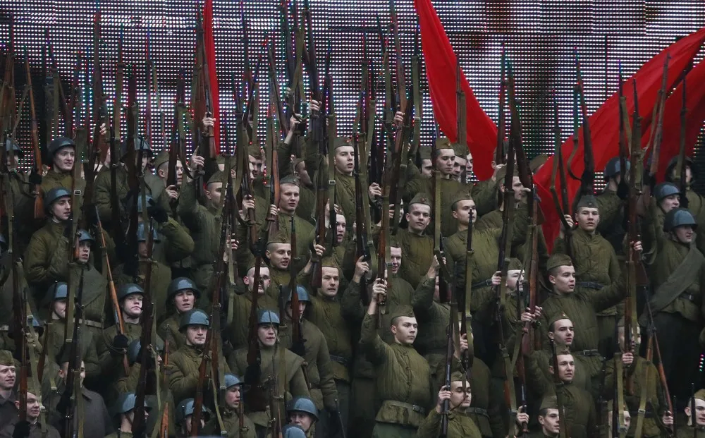 Military Parade in Red Square in Moscow