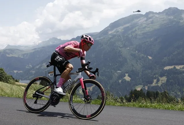 EF Education–EasyPost's Rigoberto Uran in action during stage 17 of the Tour de France on July 19, 2023. (Photo by Benoit Tessier/Reuters)
