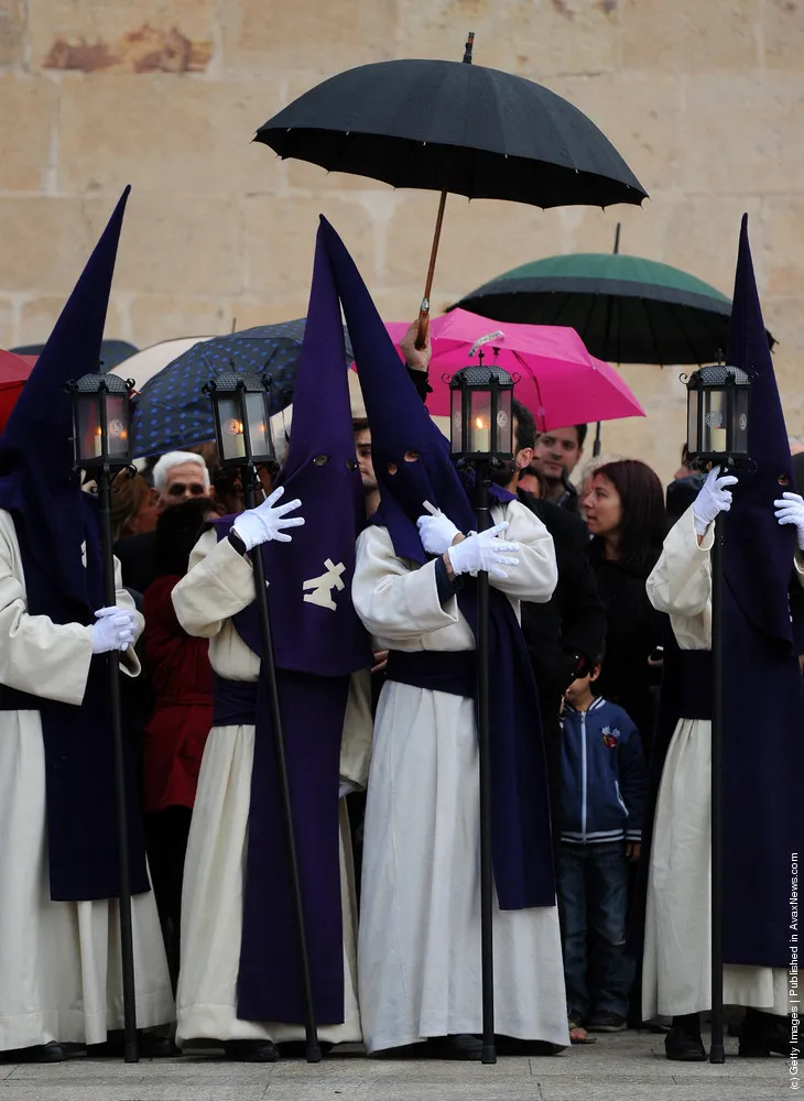 Penitents Celebrate Holy Week In Zamora On Martes Santo