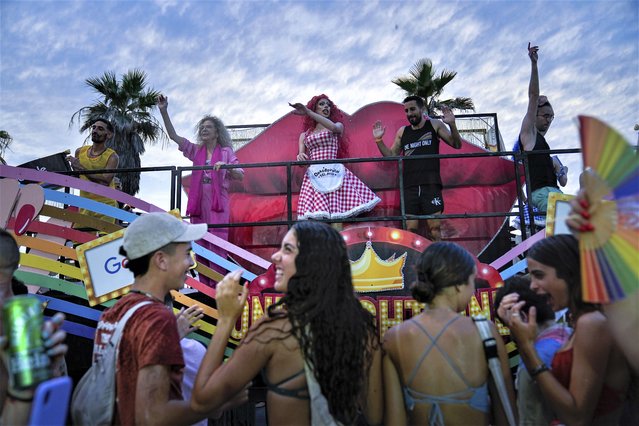 People participate in the annual Pride Parade in Tel Aviv, Israel, Thursday, June 8, 2023. (Photo by Ohad Zwigenberg/AP Photo)