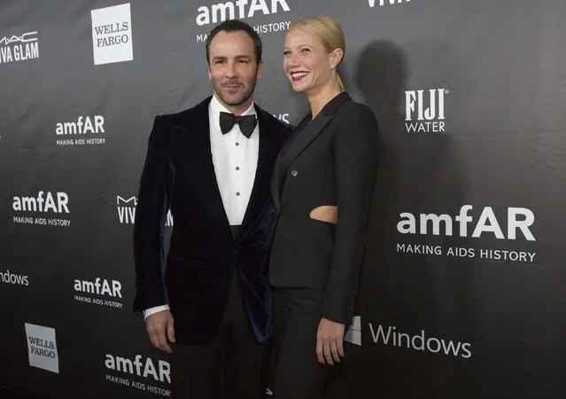 Actress Gwyneth Paltrow poses with fashion designer Tom Ford at the amfAR's fifth annual Inspiration Gala in Los Angeles, California October 29, 2014. (Photo by Mario Anzuoni/Reuters)