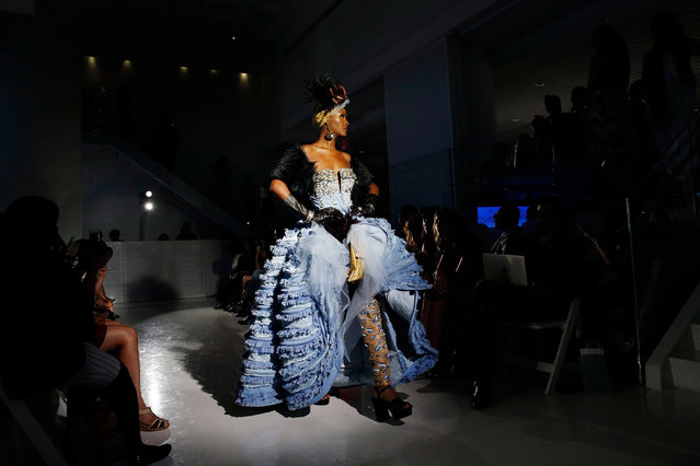 A model presents a creation from the Marlene Spring/Summer 2017 collection during New York Fashion Week in the Manhattan borough of New York, U.S., September 8, 2016. (Photo by Lucas Jackson/Reuters)