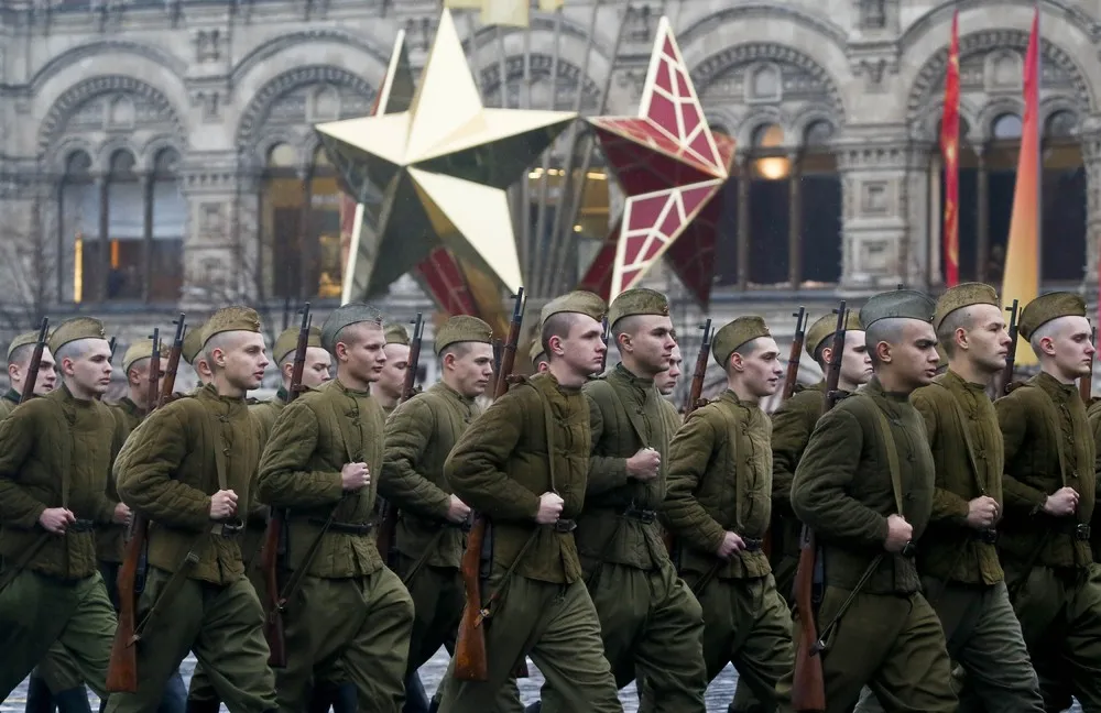 Military Parade in Red Square in Moscow