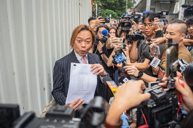 Lawrence Lau, a barrister and former pro-democracy district councilor, leaves the West Kowloon Magistrates' Courts during a break in Hong Kong, China, 30 May 2024. A court in Hong Kong on 30 May convicted 14 defendants over “conspiracy to subvert the state power” under the national security law, while two were acquitted, in trial of 47 prominent pro-democracy figures in Hong Kong arrested and charged in 2021. (Photo by Leung Man Hei/EPA/EFE)
