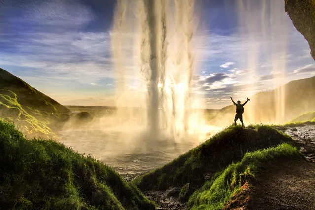 A mesmerising waterfall in the Icelandic country-side. (Photo by Arnar Kristjansson/Caters News)