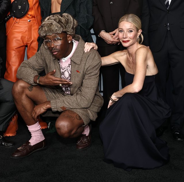 American rapper Tyler The Creator, and American actress Gwyneth Paltrow attend the Los Angeles premiere of A24's “Marty Supreme” at Samuel Goldwyn Theater on December 08, 2025 in Beverly Hills, California. (Photo by John Salangsang/Rex Features/Shutterstock)