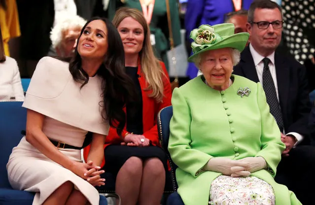 Britain's Queen Elizabeth and Meghan, the Duchess of Sussex, visit the Storyhouse in Chester, June 14, 2018. (Photo by Phil Noble/Reuters/Pool)