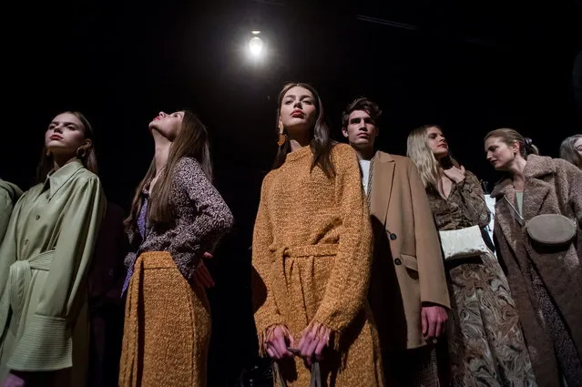 Models wait backstage during a show of the third bi-annual Budapest Central European Fashion Week in Budapest, Hungary, 30 March 2019. (Photo by Zoltan Balogh/EPA/EFE)