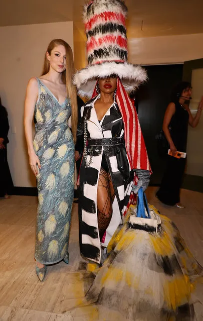 (L-R) American actress and model Hunter Schafer and American singer-songwriter Erykah Badu attend the 2024 GQ Creativity Awards at WSA on April 11, 2024 in New York City. (Photo by Theo Wargo/Getty Images for GQ)