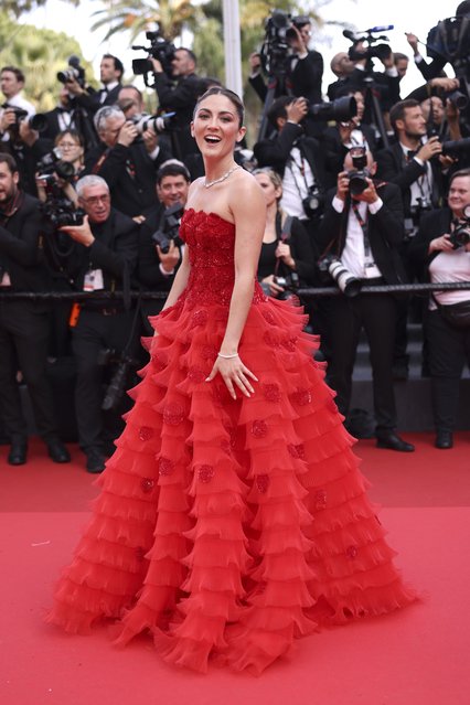 American actress Isabelle Fuhrman poses for photographers upon arrival at the premiere of the film “Horizon: An American Saga” at the 77th international film festival, Cannes, southern France, Sunday, May 19, 2024. (Photo by Vianney Le Caer/Invision/AP Photo)