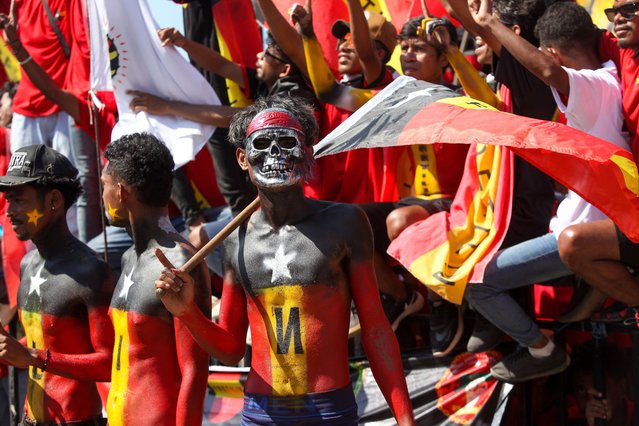 Supporters of the Revolutionary Front of Independent East Timor (Fretilin) attend a campaign rally for the upcoming general election, in Dili, East Timor, 16 May 2023. Seventeen Parties are contesting in the fifth elections in East Timor scheduled for 21 May, which may take several days to be counted. More than 890,000 voters are registered for the vote, in which the 65 members of the National Parliament will be chosen. (Photo by Antonio Sampaio/EPA/EFE)