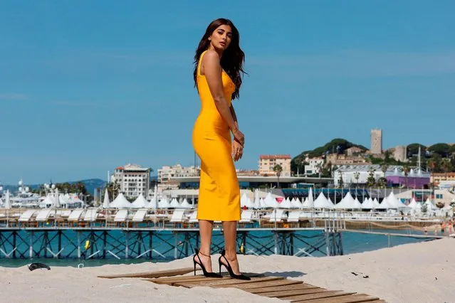 Indian star Pooja Hegde poses during a portrait session on the sidelines of the 75th edition of the Cannes Film Festival in Cannes, southern France, on May 19, 2022. (Photo by Eric Gaillard/Reuters)