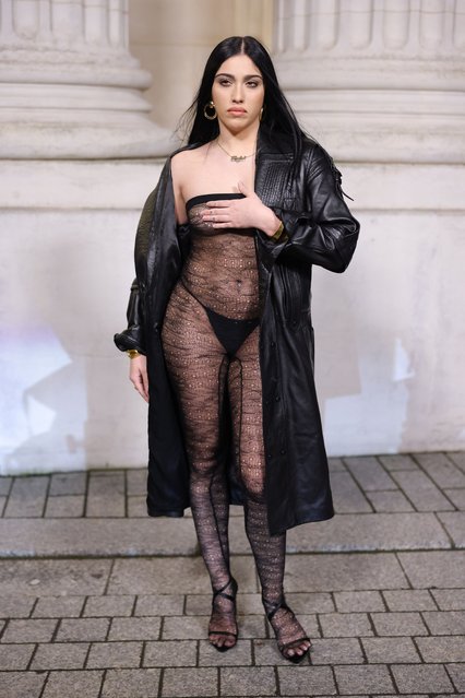 Celebs attending the Saint Laurent Menswear Fall-Winter 2025/2026 show as part of Paris Fashion Week at La Bourse de Commerce – Pinault Collection on January 28, 2025 in Paris, France. Pictured: American singer and dancer Lourdes Maria Ciccone Leon. (Photo by Splash News and Pictures)