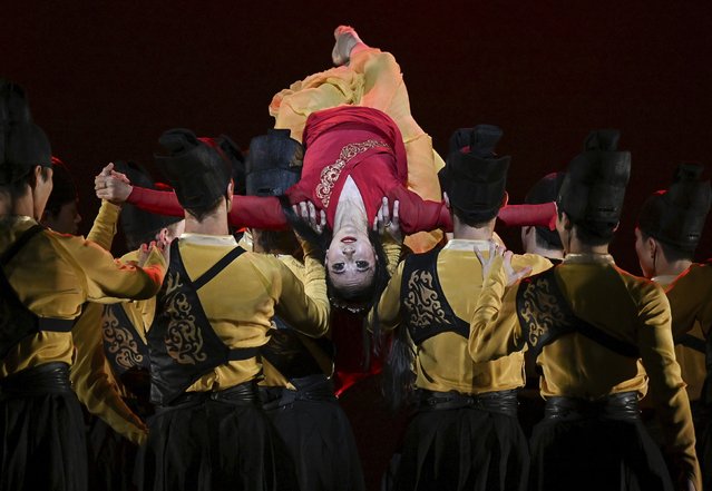 Hong Kong Ballet dancers participate in dress rehearsal for “The Butterfly Lovers” at the David H. Koch Theater on Thursday, August 21, 2025, in New York. (Photo by Evan Agostini/Invision/AP Photo)