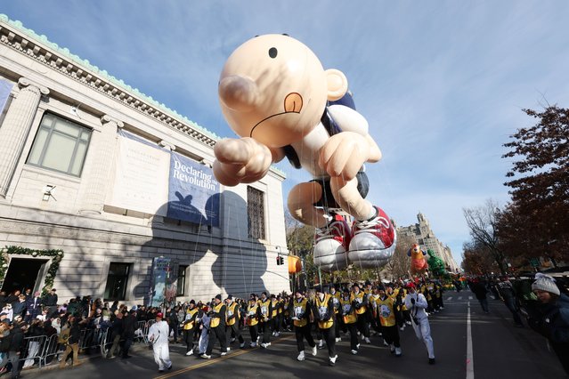 Diary of a Wimpy Kid balloon during the 2025 Macy's Thanksgiving Day Parade on November 27, 2025 in New York City. (Photo by Kevin Mazur/Getty Images)