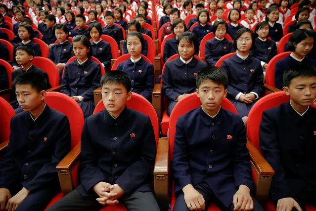 Spectators wait for the beginning of a performance at the Mangyongdae Children's Palace in Pyongyang, North Korea May 5, 2016. (Photo by Damir Sagolj/Reuters)