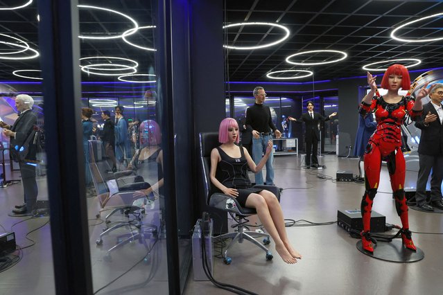Humanoid robots developed by Ex-Robots are displayed at the company's EX Future Technology Museum in Dalian, Liaoning province, China on June 6, 2024. (Photo by Florence Lo/Reuters)