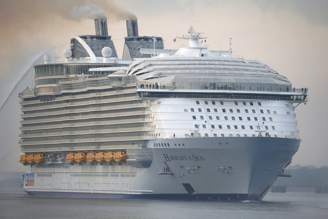 The worlds largest cruise ship, the 361 metres long, Harmony of the Seas, arrives in port  for her mayden voyage, in Southampton, Britain May 17, 2016. (Photo by Peter Nicholls/Reuters)
