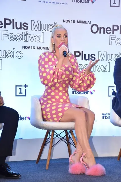 Katy Perry attends the OnePlus music festival press conference in Mumbai, India on November 12, 2019. (Photo by Varinder Chawla/The Mega Agency)