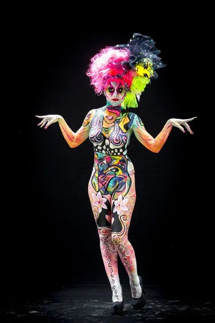 A model poses at the World Bodypainting Festival 2014 on July 4, 2014 in Poertschach am Woerthersee, Austria. (Photo by Jan Hetfleisch/Getty Images)