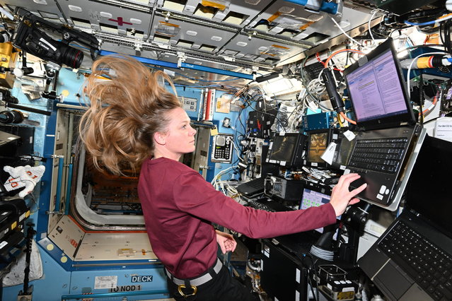 NASA astronaut Nichole Ayers on International Space Station, 2025. Nichole has wowed space fans with her flowing locks since she arrived on the orbital platform. While many astronauts choose to braid or use ties on their hair, the 36-year-old has opted to let it float free in microgravity. (Photo by ISS/NASA/South West News Service)