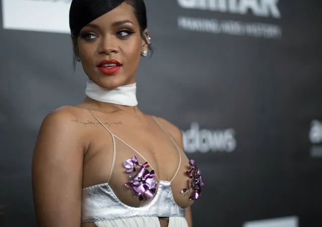 Singer Rihanna poses at amfAR's fifth annual Inspiration Gala in Los Angeles, California October 29, 2014. (Photo by Mario Anzuoni/Reuters)