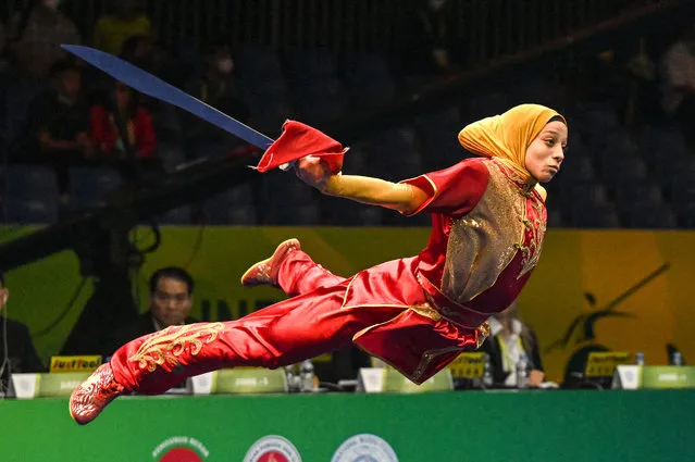 Malak Mahmoud Ibrahim Awad of Egypt competes during the Girls Group A Daoshu at the 8th World Junior Wushu Championships in Tangerang, Banten Province, Indonesia on December 7, 2022. (Photo by Xinhua News Agency/Rex Features/Shutterstock)