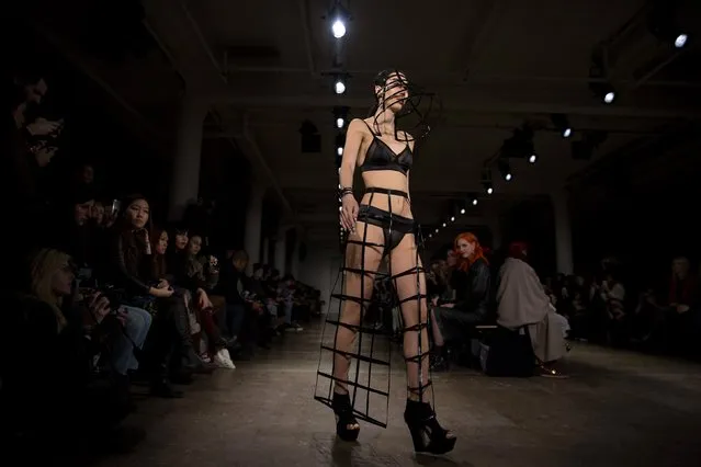 A model presents a creation from the Chromat Fall/Winter 2015 collection during New York Fashion Week February 13, 2015. (Photo by Eric Thayer/Reuters)