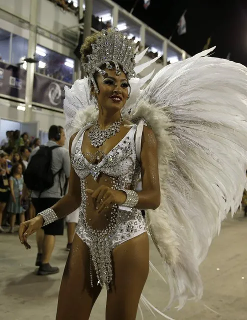 Actress Sheron Menezes parades with Portela samba school in the annual carnival parade in Rio de Janeiro's Sambadrome, February 16, 2015. (Photo by Sergio Moraes/Reuters)