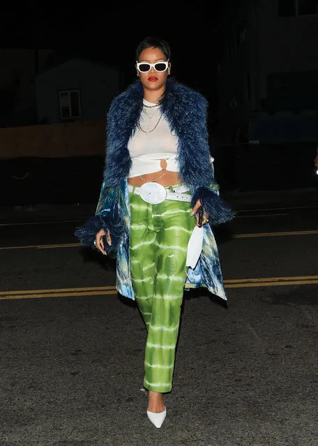 Rihanna shows off her new short hair style arriving for dinner at Giorgio Baldi in Santa Monica on May 5, 2021. (Photo by Backgrid USA)